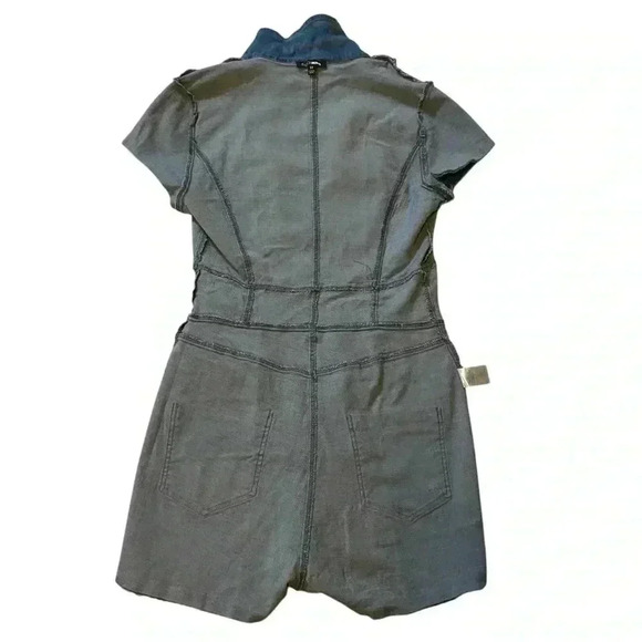 VGT Fashion Nova Women's Denim Zip Up Short Jumpsuit with 2 Front Pockets M - Picture 11 of 16